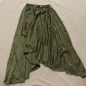 ZARA Leopard Print Flowy Skirt